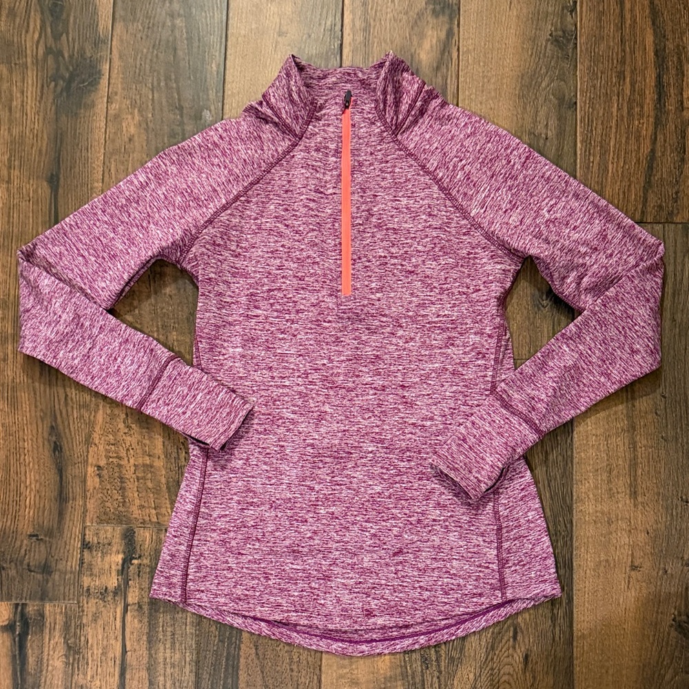 Tangerine Women's Purple Fleece Lined Quarter-Zip Top Small